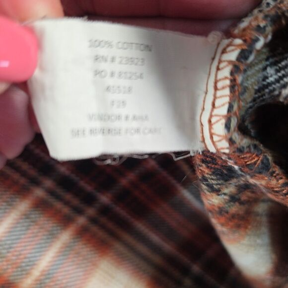 Canyon Guide Outfitters Plaid Flannel Long Sleeve Shirt Men's XL Rust Black - Picture 8 of 8